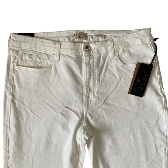Jen7 by 7 for all mankind women's white long slim bootcut denim jeans size 14 - Picture 3 of 13